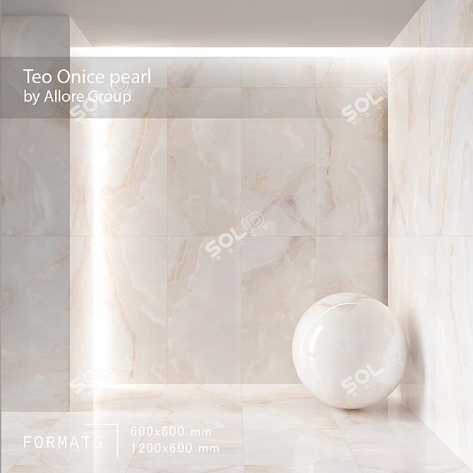 Glossy Onice Pearl Floor Tile 3D model image 1