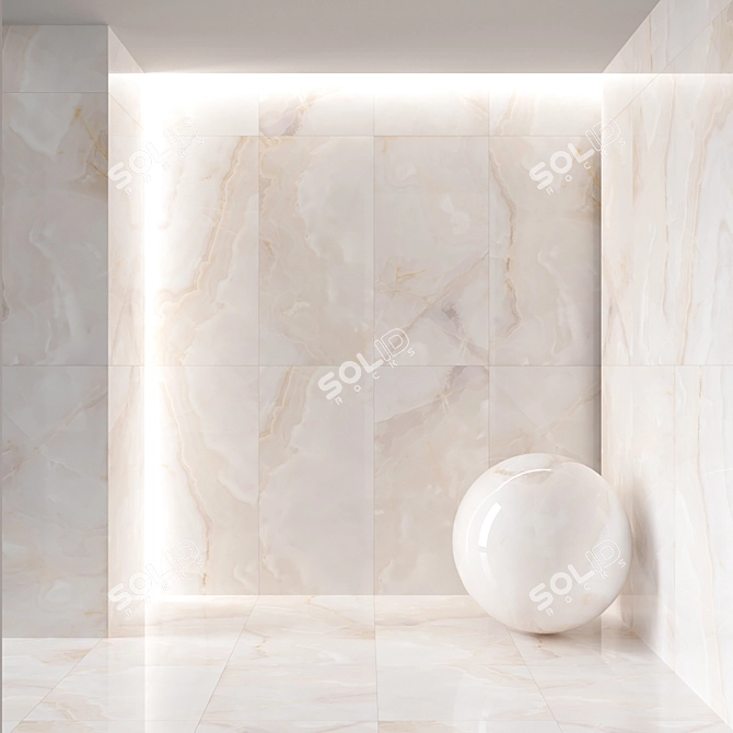 Glossy Onice Pearl Floor Tile 3D model image 2