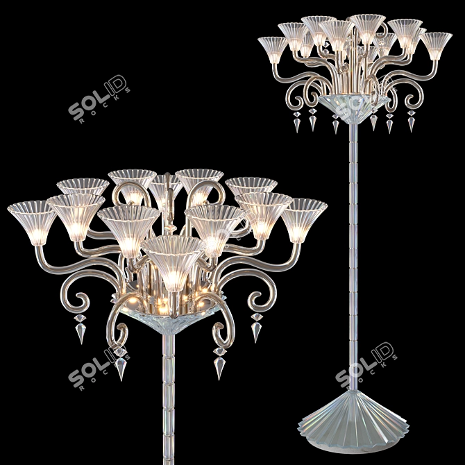 Baccarat Crystal Floor Candelabra 3D model image 1