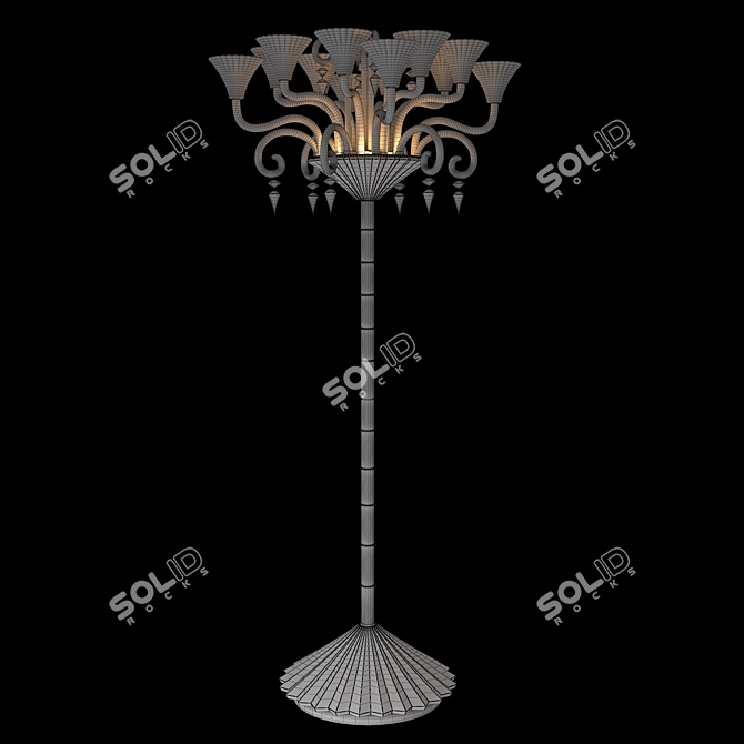 Baccarat Crystal Floor Candelabra 3D model image 3