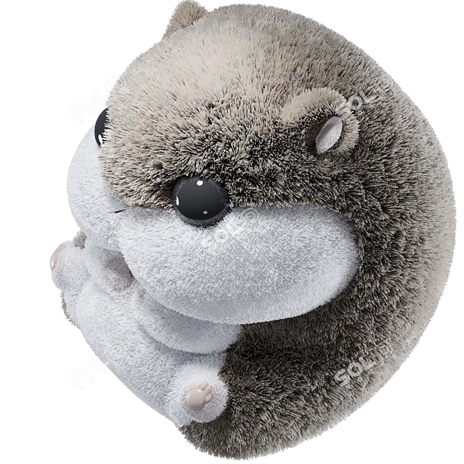 Cuddly Hamster Plush Toy 3D model image 2