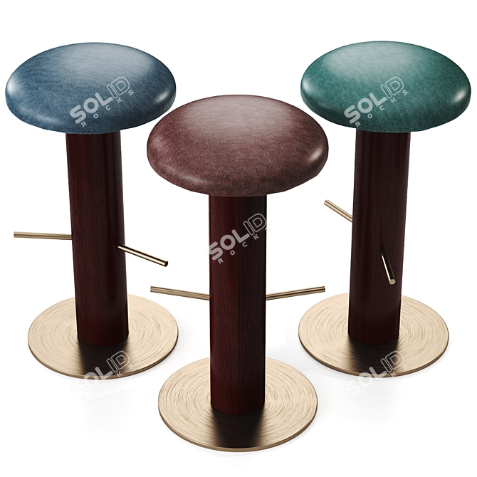 Melange Bar Stool by Wearstler 3D model image 1