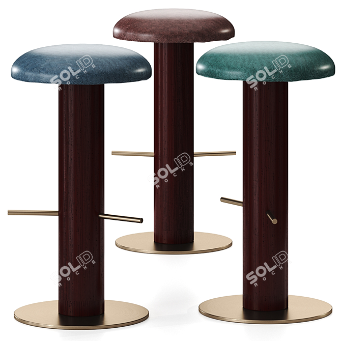 Melange Bar Stool by Wearstler 3D model image 2