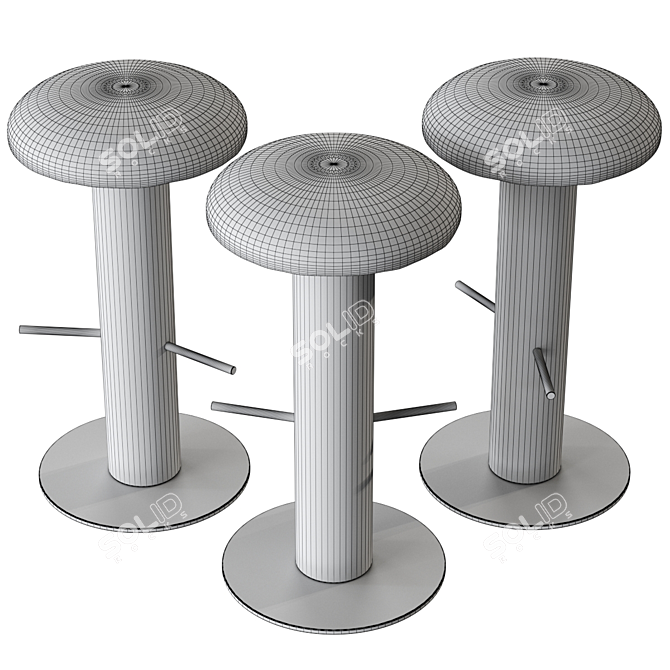 Melange Bar Stool by Wearstler 3D model image 4