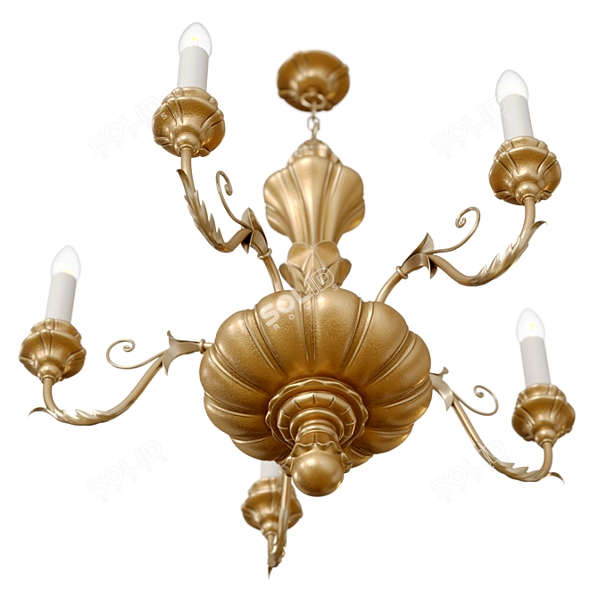 Rococo Giltwood Chandelier by Vaughan 3D model image 3