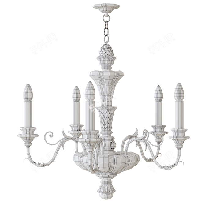 Rococo Giltwood Chandelier by Vaughan 3D model image 1