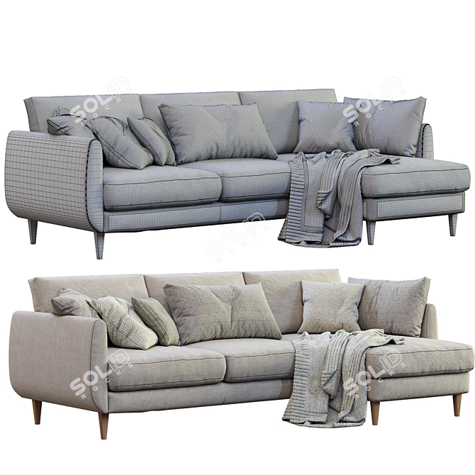 Sleek Smedstorp Sofa with Chaise 3D model image 5