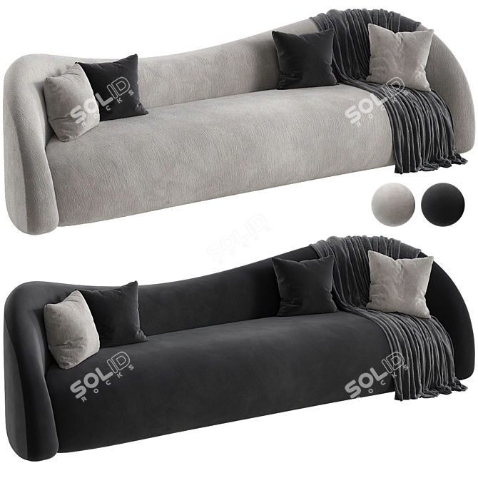 Elegant Moon Sofa Design 3D model image 1