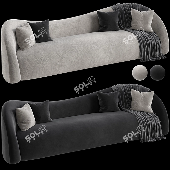 Elegant Moon Sofa Design 3D model image 2