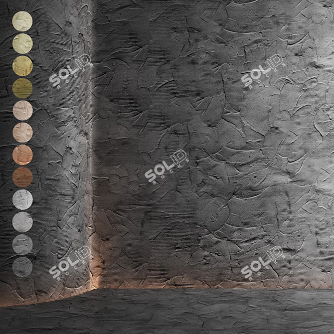 Seamless Texture Decorative Plaster 3D model image 1