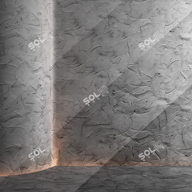 Seamless Texture Decorative Plaster 3D model image 2