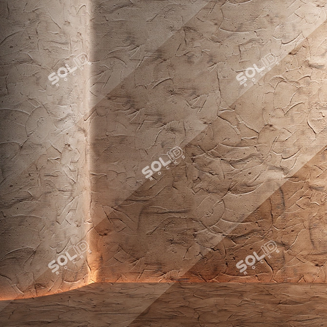 Seamless Texture Decorative Plaster 3D model image 3