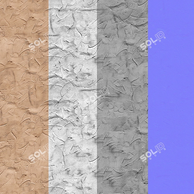 Seamless Texture Decorative Plaster 3D model image 5