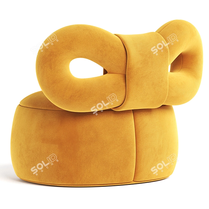 Modern Ribbon Armchair: Qeeboo Design 3D model image 3