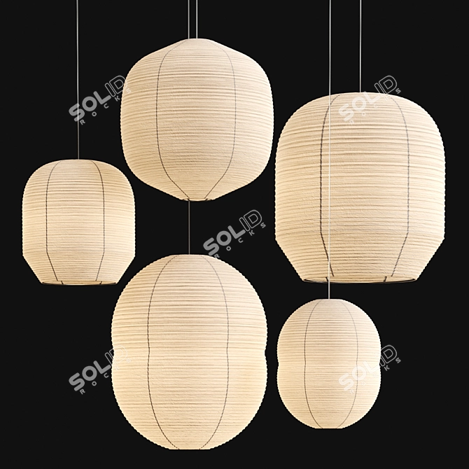 Paper Lanterns by Hotaru: Unique Home Décor 3D model image 1