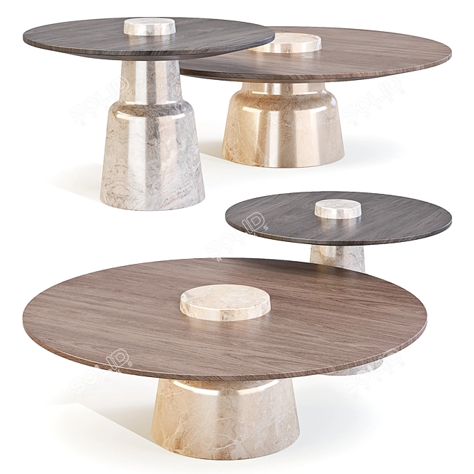 Tacchini Mill Coffee Side Table 3D model image 1