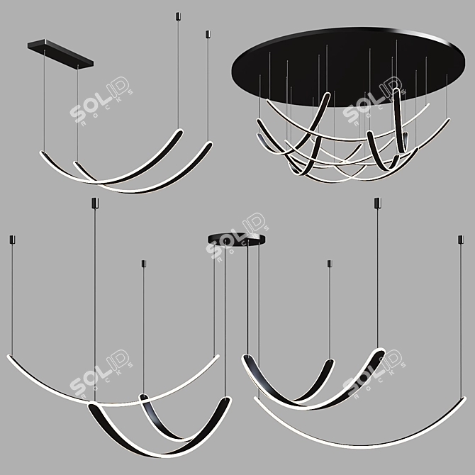 Designer Teoline Collection Pendant Lamp 3D model image 2