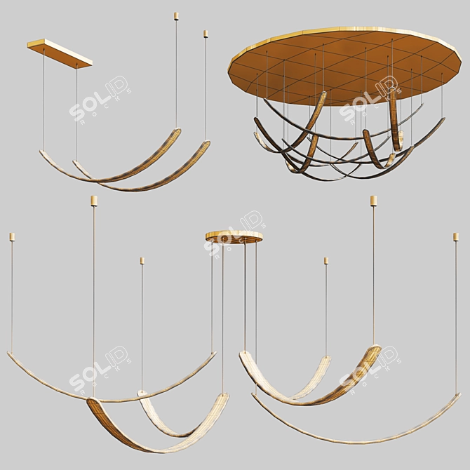 Designer Teoline Collection Pendant Lamp 3D model image 3