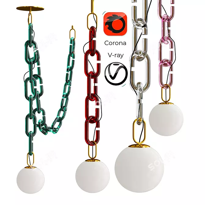 Modern Chain Design Lamp 3D model image 1