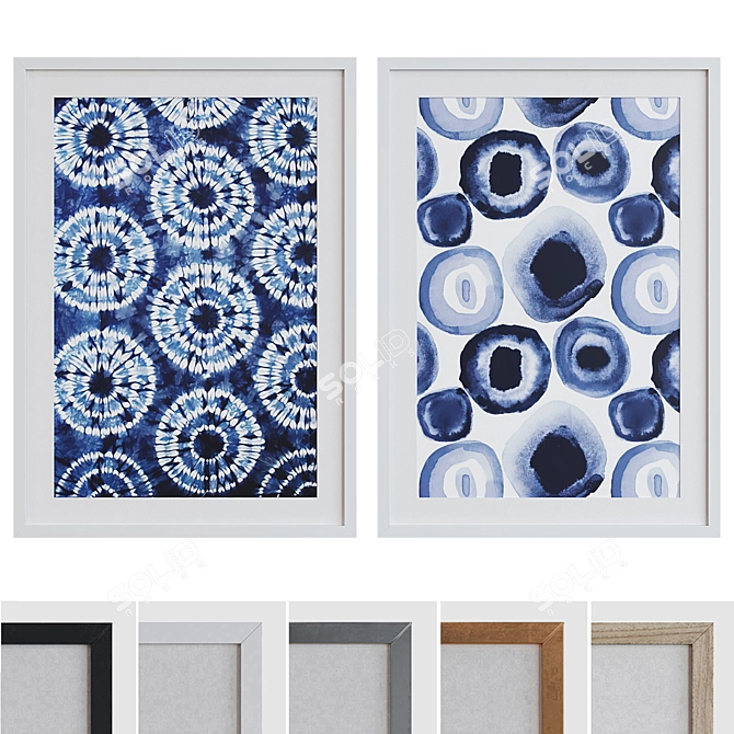 Abstract Frame Set: Modern Style, 2pcs 3D model image 1