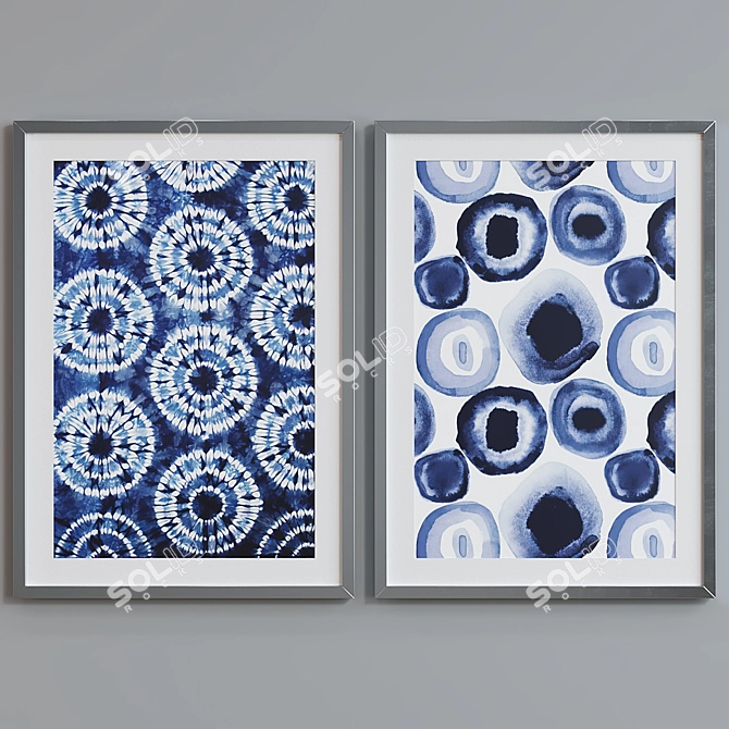 Abstract Frame Set: Modern Style, 2pcs 3D model image 2