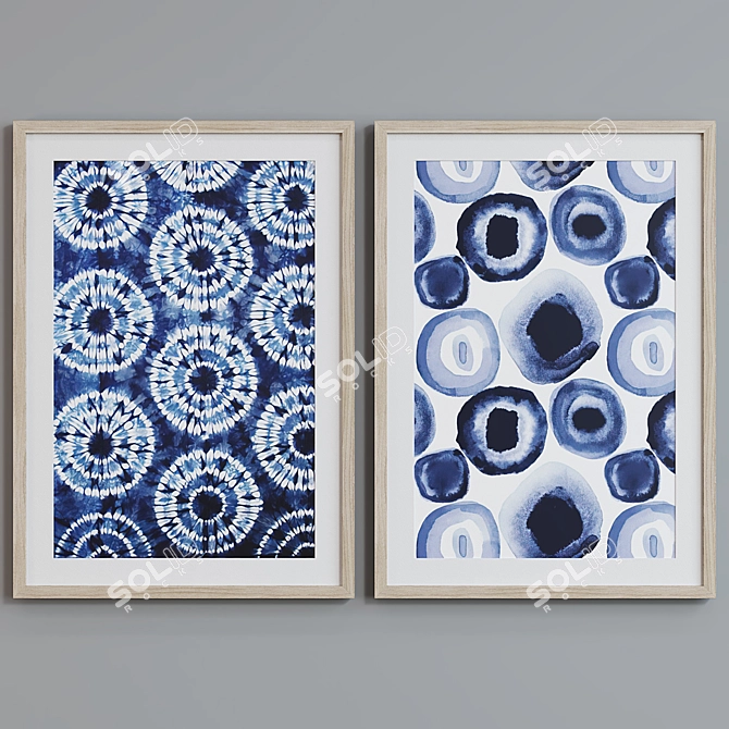 Abstract Frame Set: Modern Style, 2pcs 3D model image 3