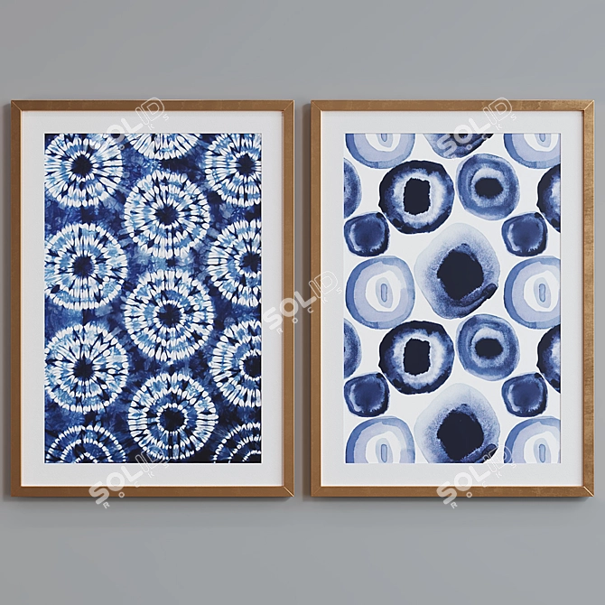 Abstract Frame Set: Modern Style, 2pcs 3D model image 4