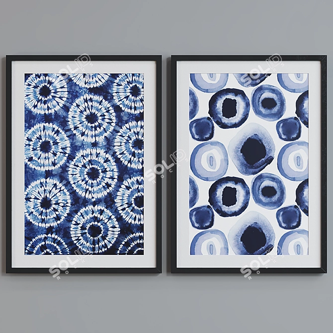 Abstract Frame Set: Modern Style, 2pcs 3D model image 5