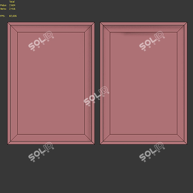 Abstract Frame Set: Modern Style, 2pcs 3D model image 7