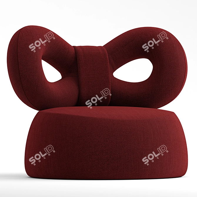  Qeeboo RIBBON Armchair: Fabric Elegance 3D model image 1