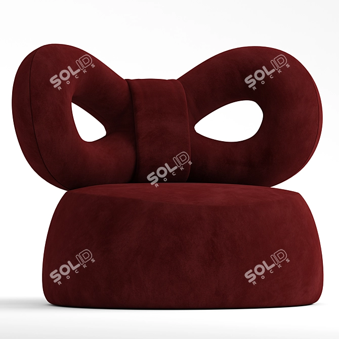  Qeeboo RIBBON Armchair: Fabric Elegance 3D model image 2