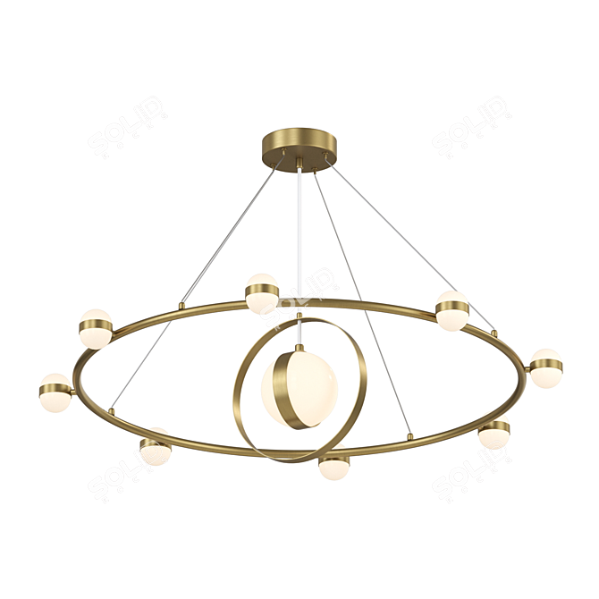 Elegant LED Ring Chandelier Protest 3D model image 2