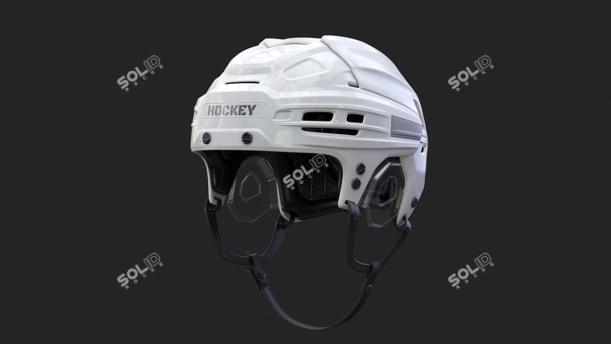 Enhanced 2016 Hockey Helmet 3D model image 8