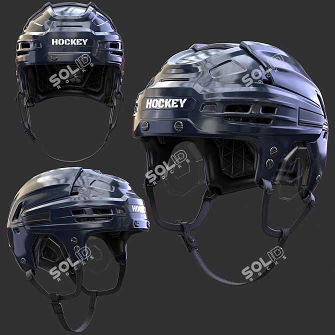 Enhanced 2016 Hockey Helmet 3D model image 9