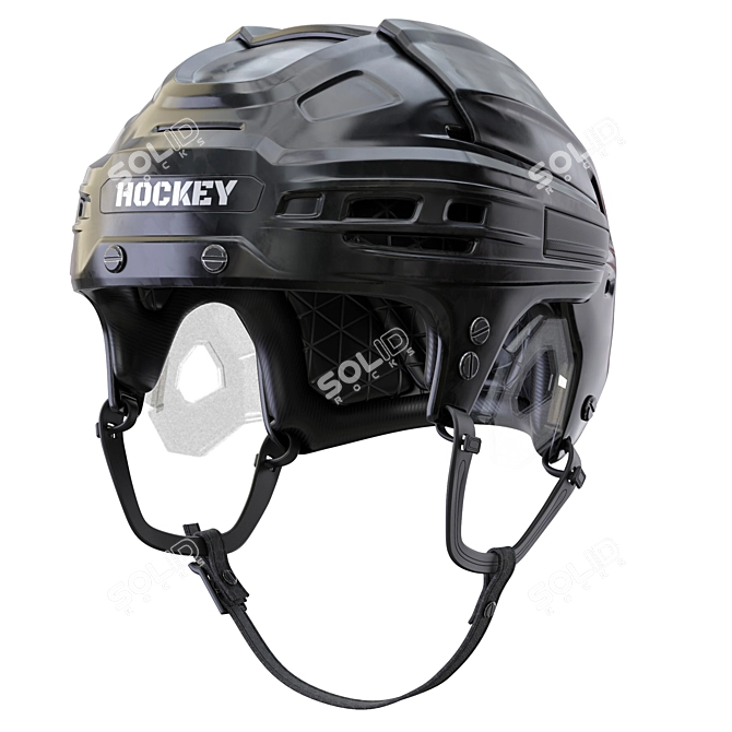 Enhanced 2016 Hockey Helmet 3D model image 11