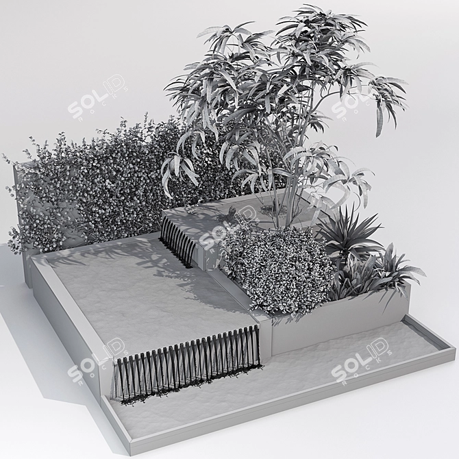 Backyard Pond with Fish & Plants 3D model image 6