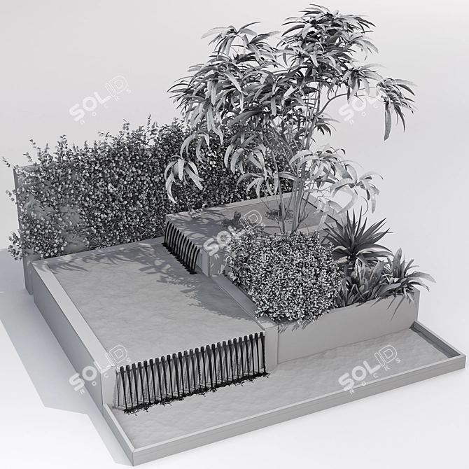 Backyard Pond with Fish & Plants 3D model image 12