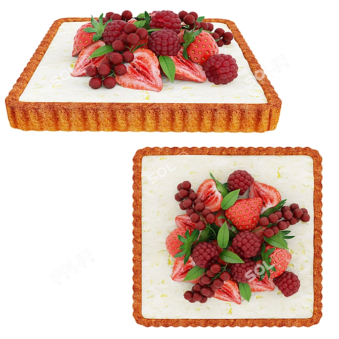 Berry Tart Trio 3D Models 3D model image 4