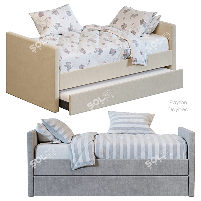 Payton Daybed Trundle 4 Colors 3D model image 1