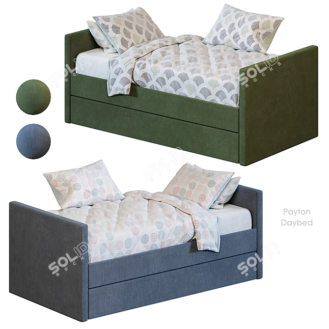 Payton Daybed Trundle 4 Colors 3D model image 2