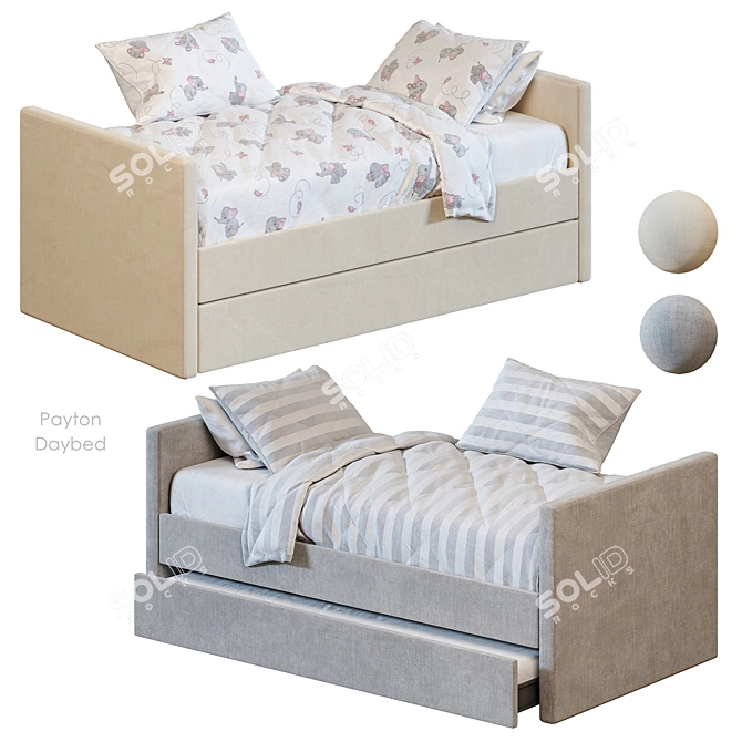 Payton Daybed Trundle 4 Colors 3D model image 3