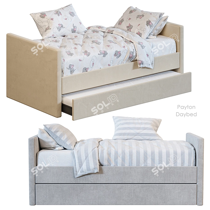 Payton Daybed Trundle 4 Colors 3D model image 7