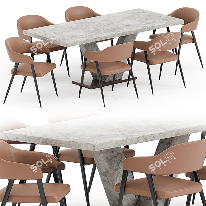  Burton Chair with Table 3D model image 1