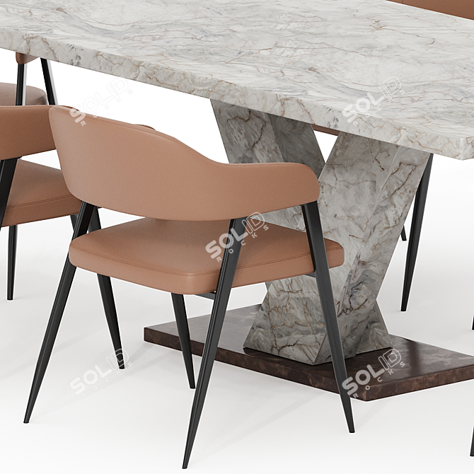  Burton Chair with Table 3D model image 3