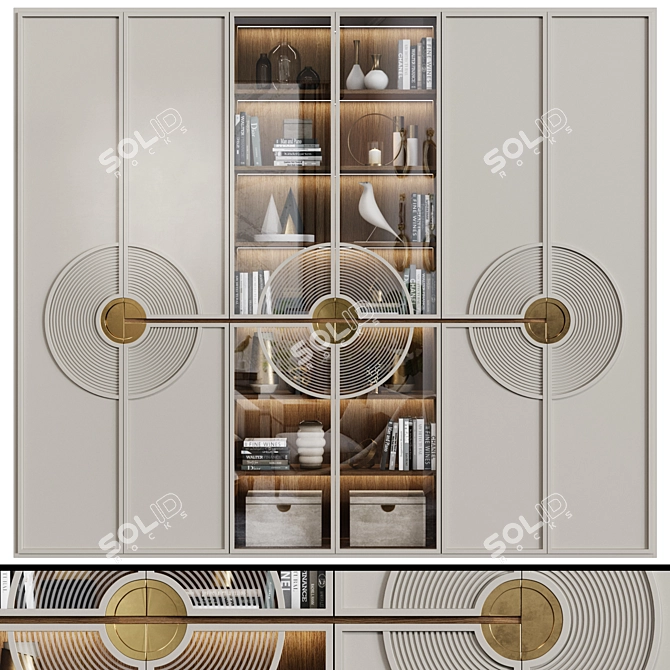 Art Deco Style Wardrobe Display 3D model image 1