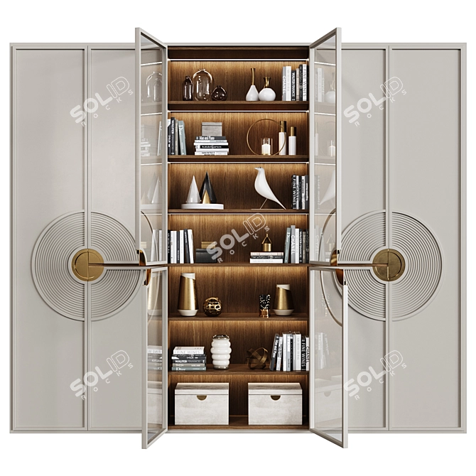 Art Deco Style Wardrobe Display 3D model image 2