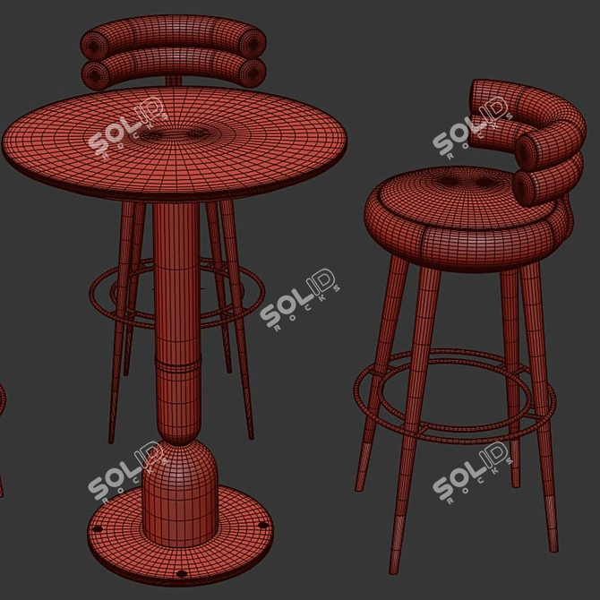 Foster & Betsy Bar Furniture Set 3D model image 4