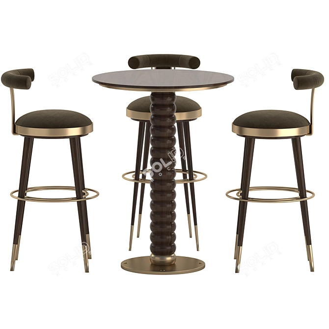 Modern Bar Set Furniture Design 3D model image 1