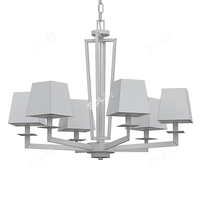 Elegant Natural Brass Chandelier 3D model image 2