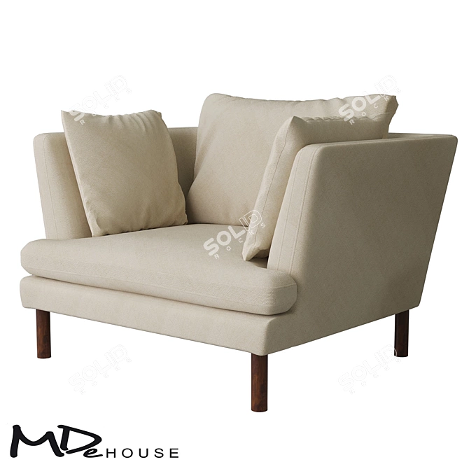 Stylish Designer DJUN Chair 3D model image 1